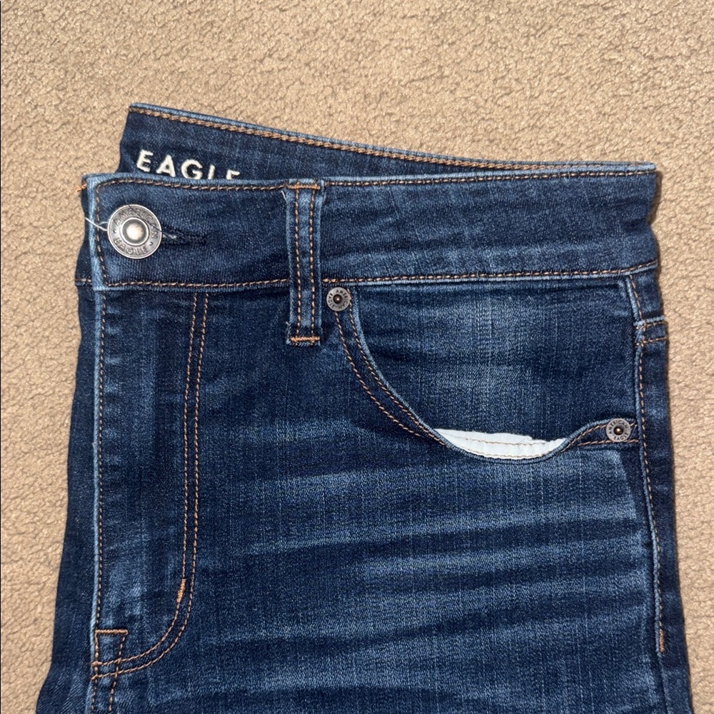 American Eagle Outfitters Dark Blue Jean Shorts - Picture 7 of 9